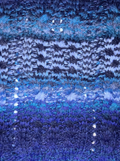 Knit Mock Neck Sweater Ombre Blue Button Sleeve | Sz Medium