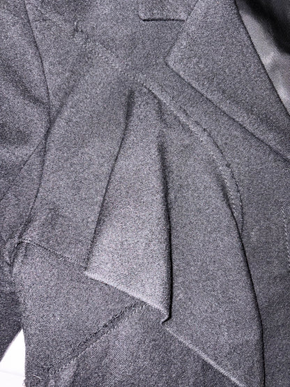 100% Wool Made in France Ruffle Blazer Jacket | Sz IT 40 ~ Small