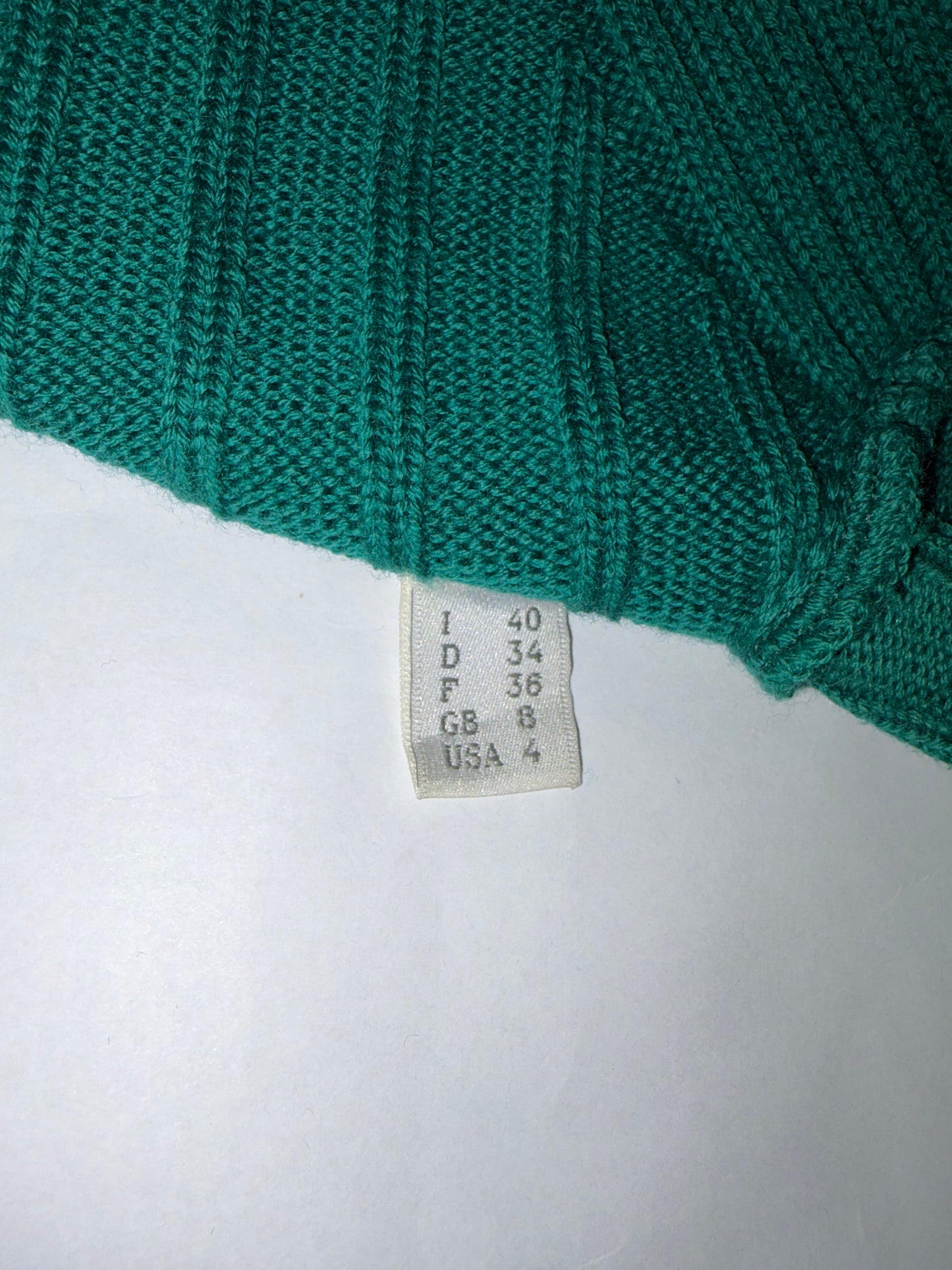 100% Virgin Wool Mock Neck Green Sweater | Sz IT 40 ~ Small