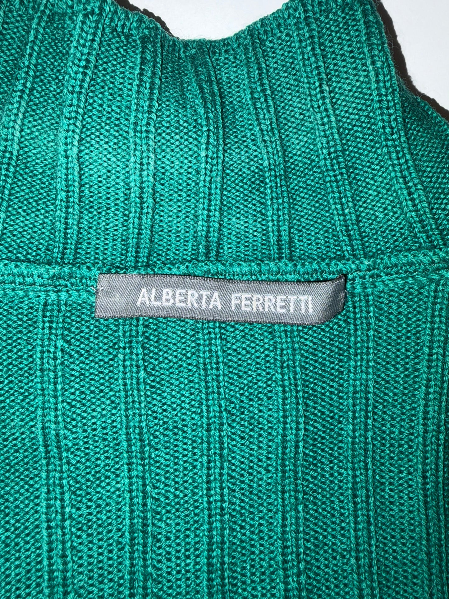 100% Virgin Wool Mock Neck Green Sweater | Sz IT 40 ~ Small