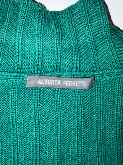 100% Virgin Wool Mock Neck Green Sweater | Sz IT 40 ~ Small