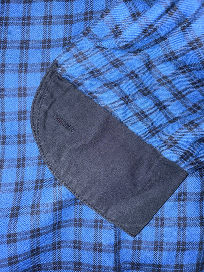 80s Vintage Western Blue Check Strong Shoulder | Sz IT 42 ~ M-L