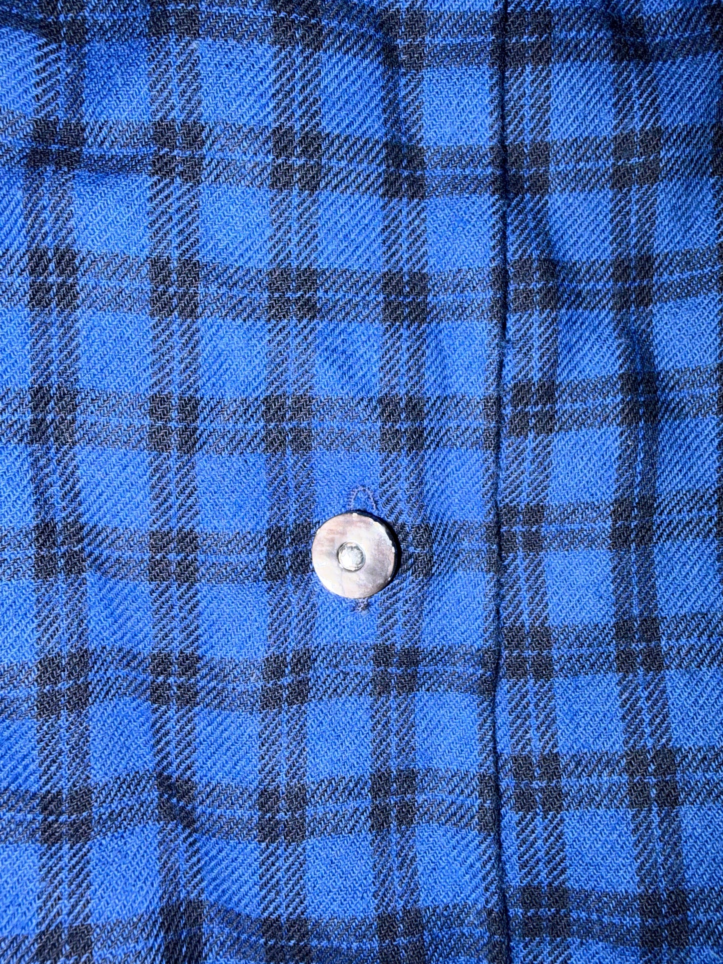 80s Vintage Western Blue Check Strong Shoulder | Sz IT 42 ~ M-L