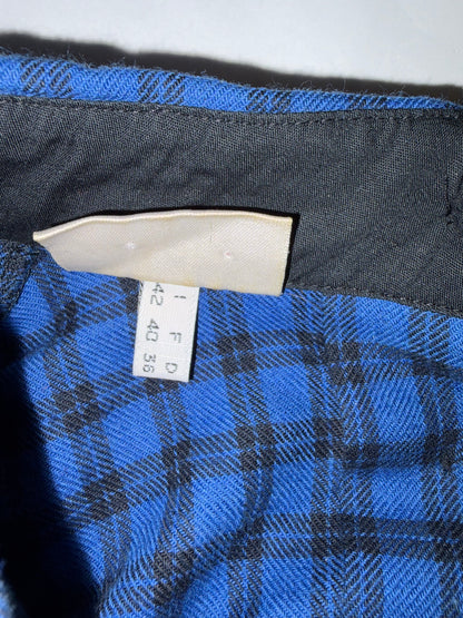 80s Vintage Western Blue Check Strong Shoulder | Sz IT 42 ~ M-L