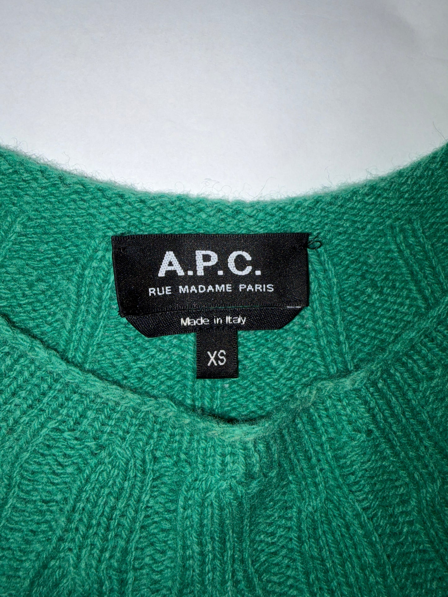 Wool Cashmere Made in Italy Green Scoop Neck Knit Sweater | Sz XSmall