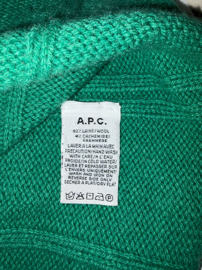 Wool Cashmere Made in Italy Green Scoop Neck Knit Sweater | Sz XSmall