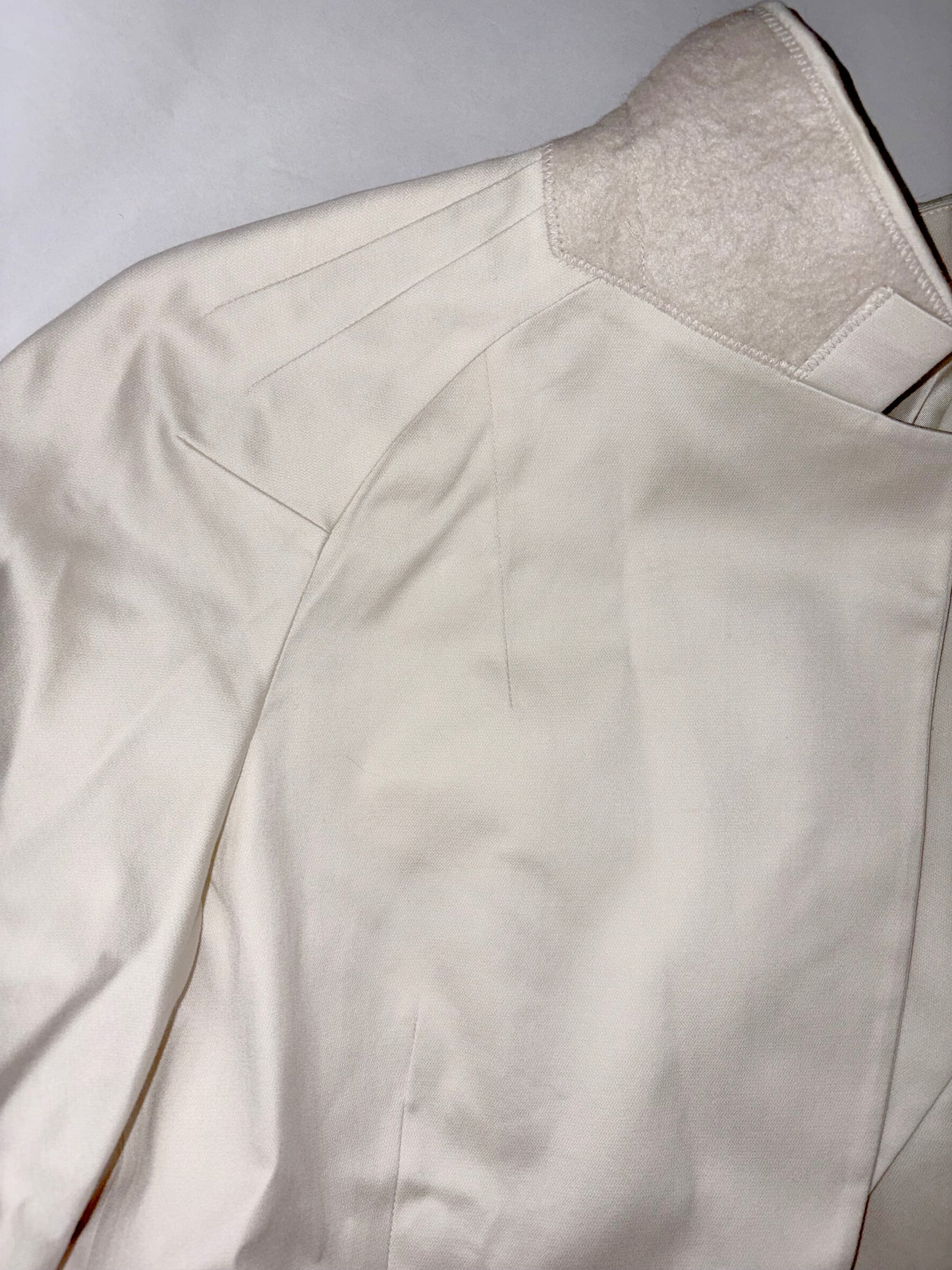 Cotton Ecru White Balloon Sleeve Blazer Jacket | FR 38 ~ Small