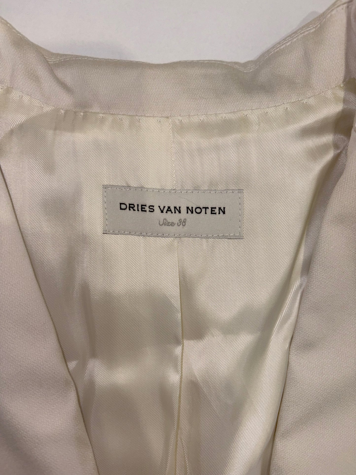 Cotton Ecru White Balloon Sleeve Blazer Jacket | FR 38 ~ Small
