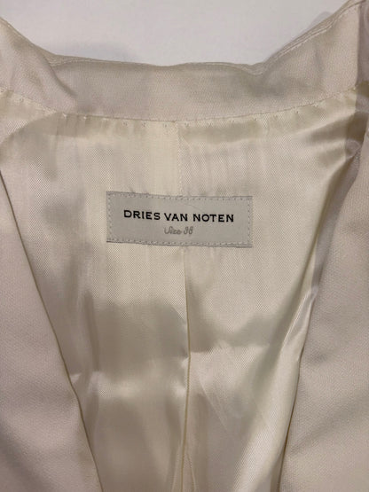 Cotton Ecru White Balloon Sleeve Blazer Jacket | FR 38 ~ Small
