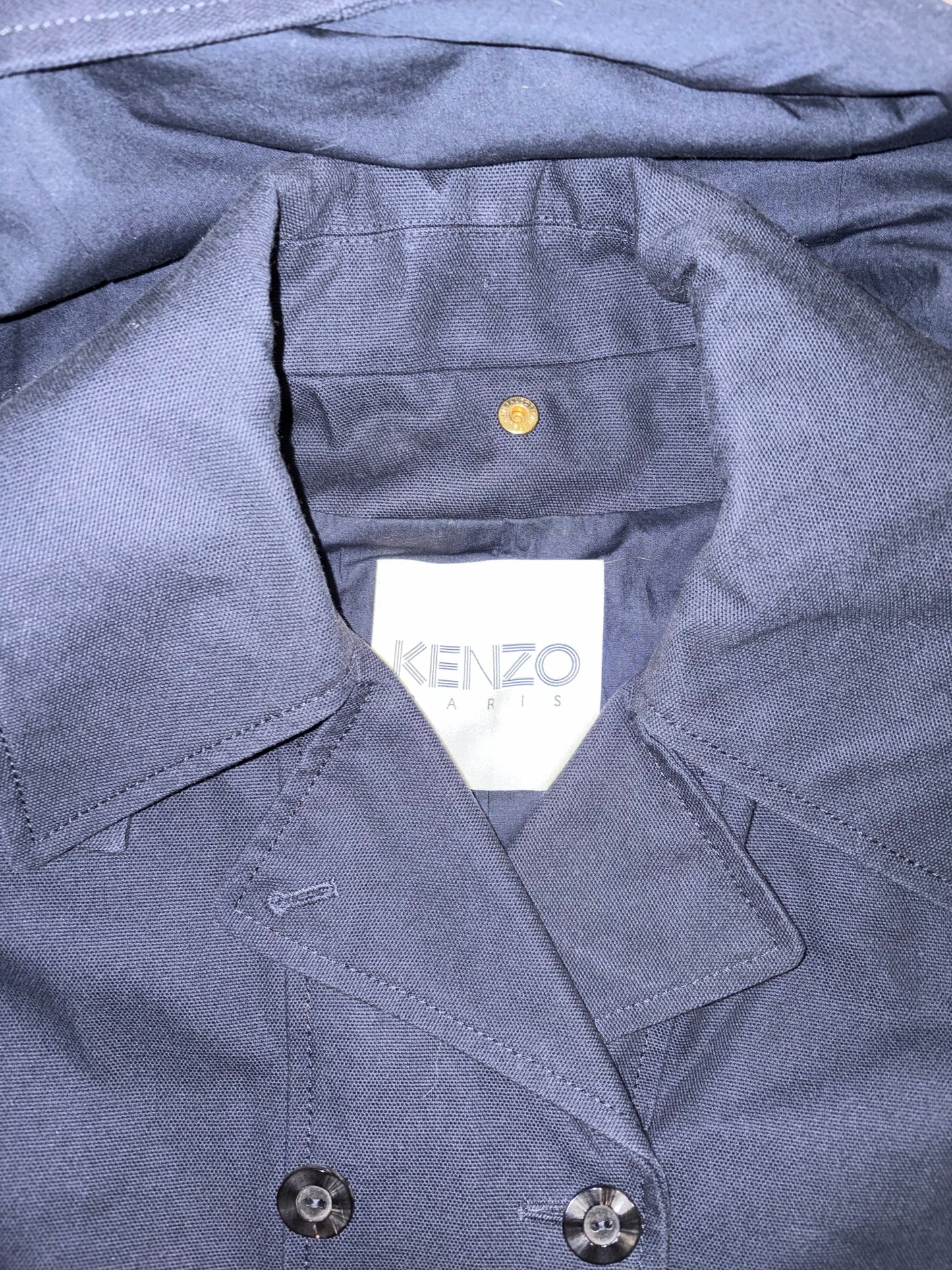 Navy Green Double Breasted 2 Layers Structure Jacket | Sz FR36 ~ Small