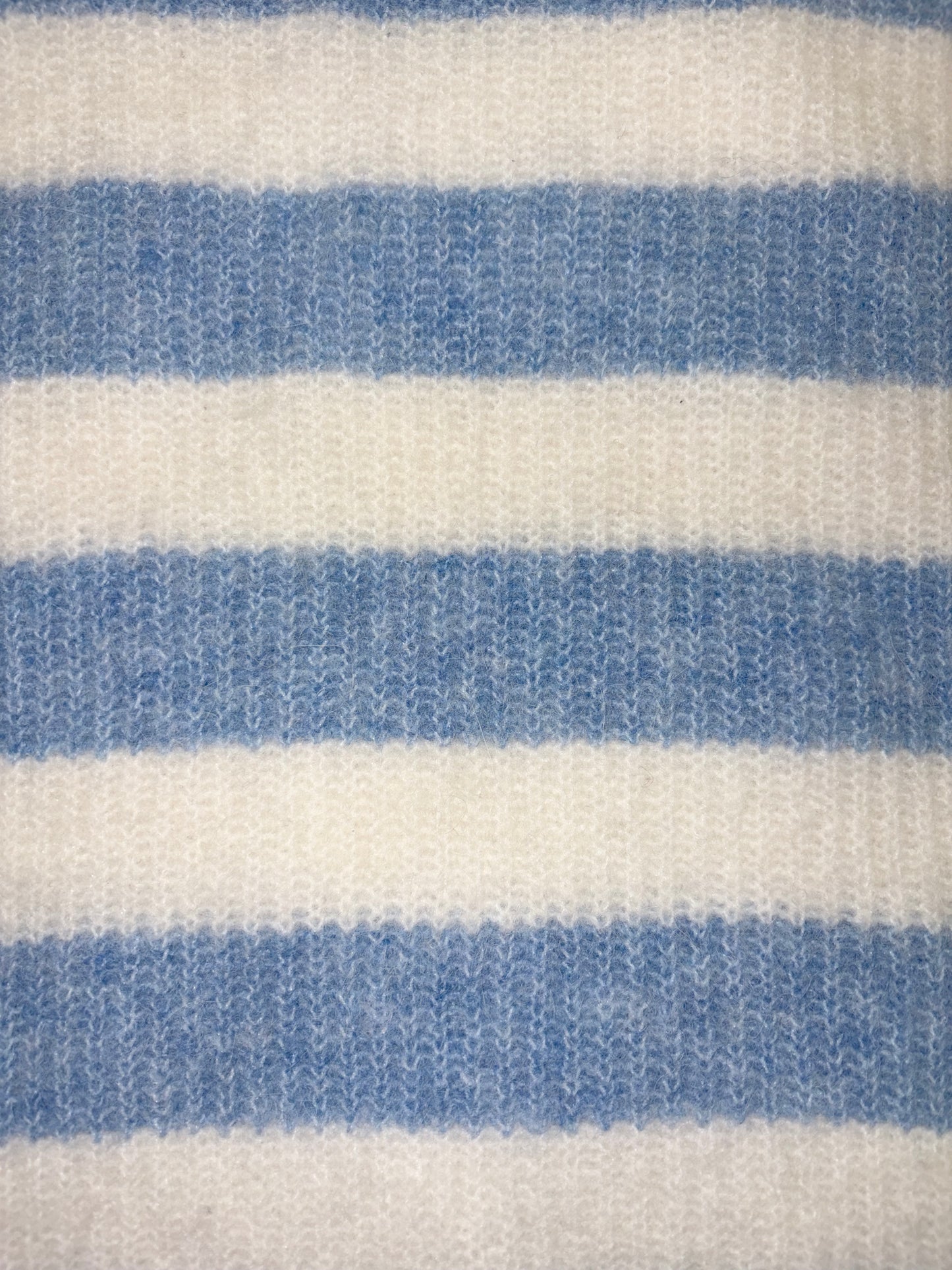 Stripe Blue White Fuzzy Sweater Jumper | Sz XXSmall