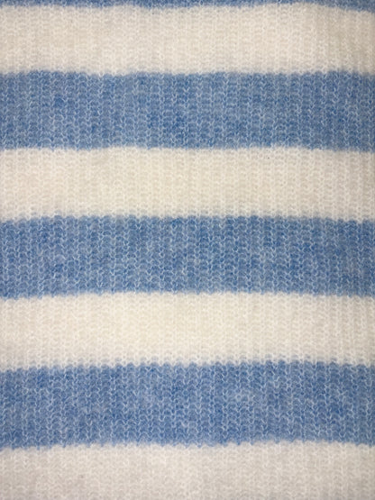 Stripe Blue White Fuzzy Sweater Jumper | Sz XXSmall