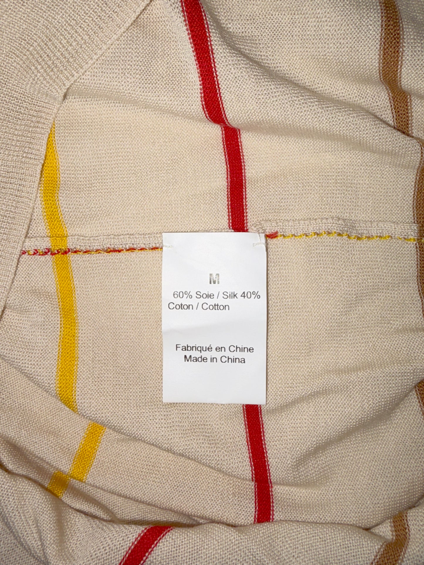 Silk Cotton Blend Jumper Sweatshirt Ruffle Stripe Top | Sz Medium