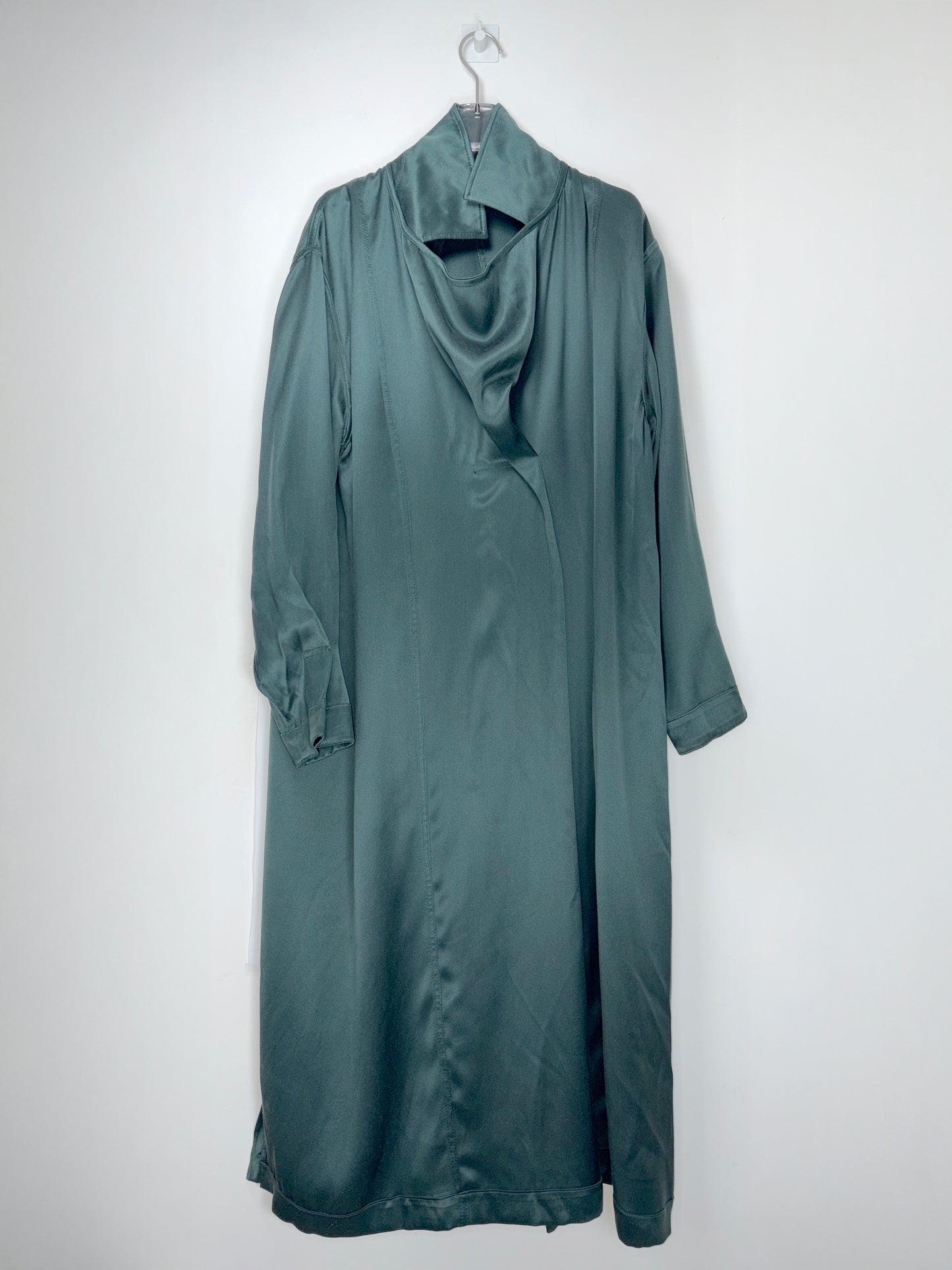 100% Silk Green Long Sleeves Dress | Sz IT 40 ~ Small