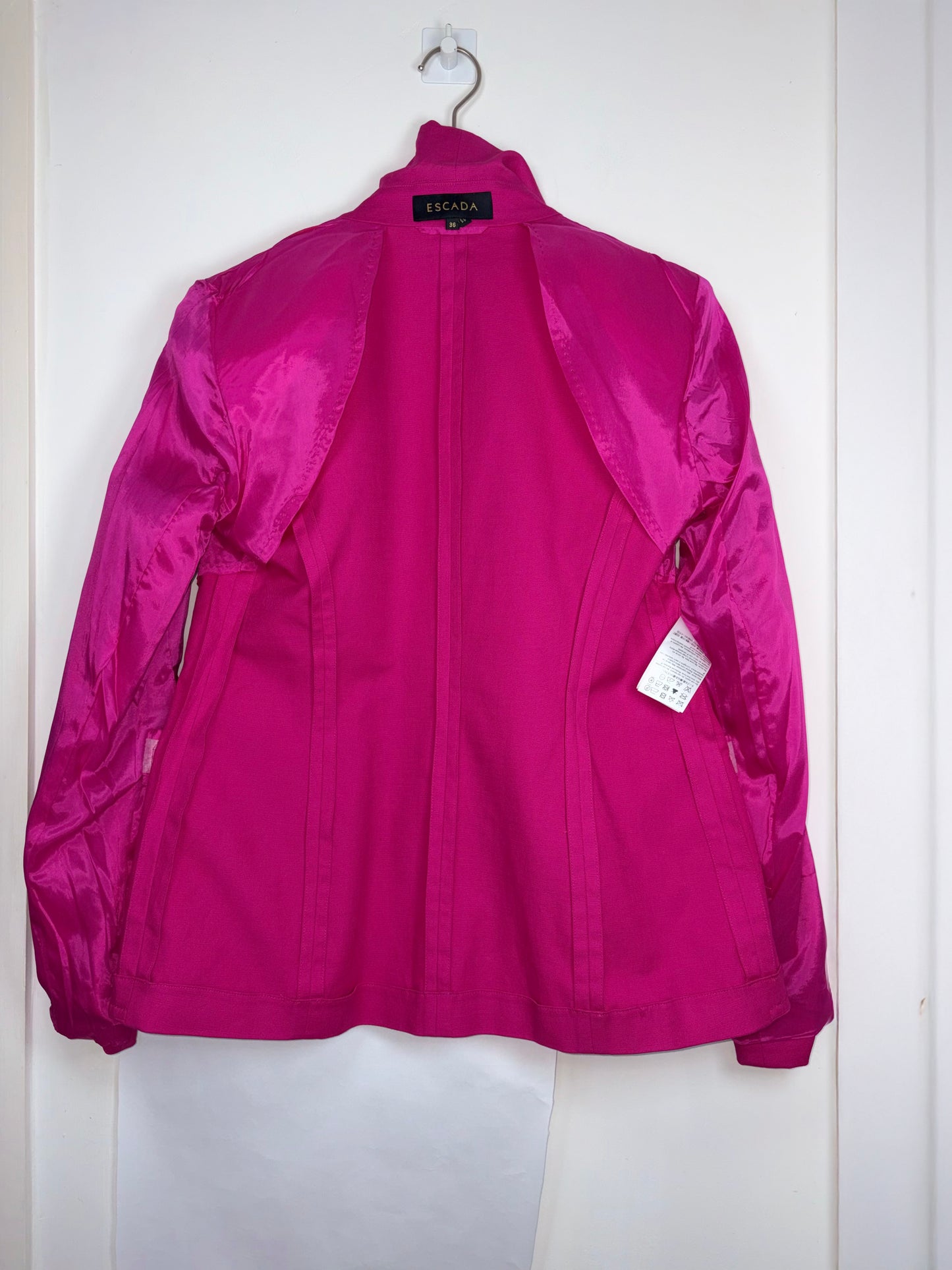 Unique Hot Pink Drawstring Cotton Blazer Jacket | Sz DE 36 ~ Small