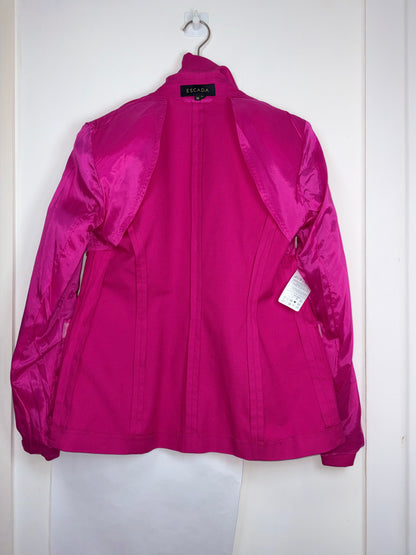 Unique Hot Pink Drawstring Cotton Blazer Jacket | Sz DE 36 ~ Small