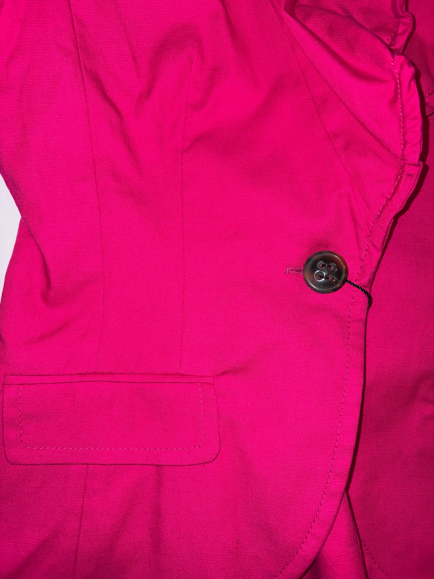 Unique Hot Pink Drawstring Cotton Blazer Jacket | Sz DE 36 ~ Small