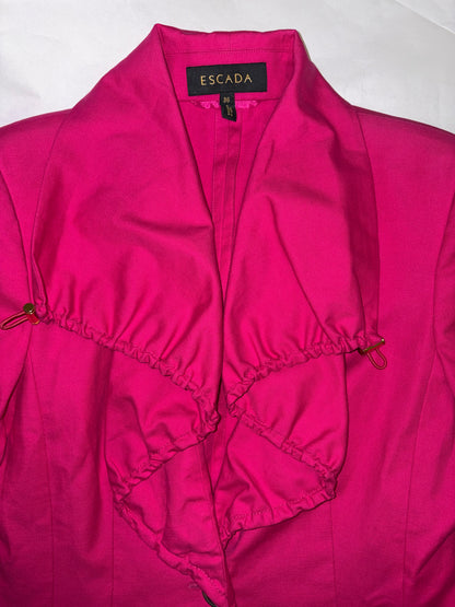 Unique Hot Pink Drawstring Cotton Blazer Jacket | Sz DE 36 ~ Small