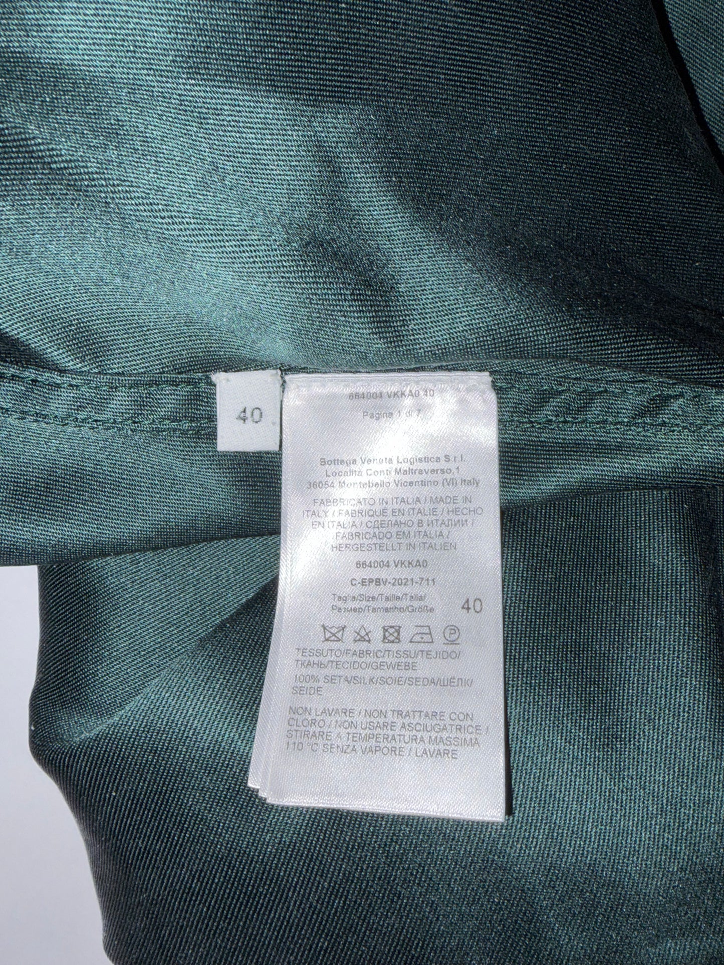 100% Silk Green Long Sleeves Dress | Sz IT 40 ~ Small