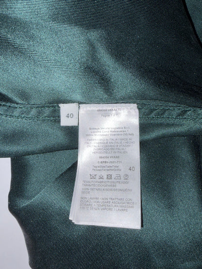 100% Silk Green Long Sleeves Dress | Sz IT 40 ~ Small