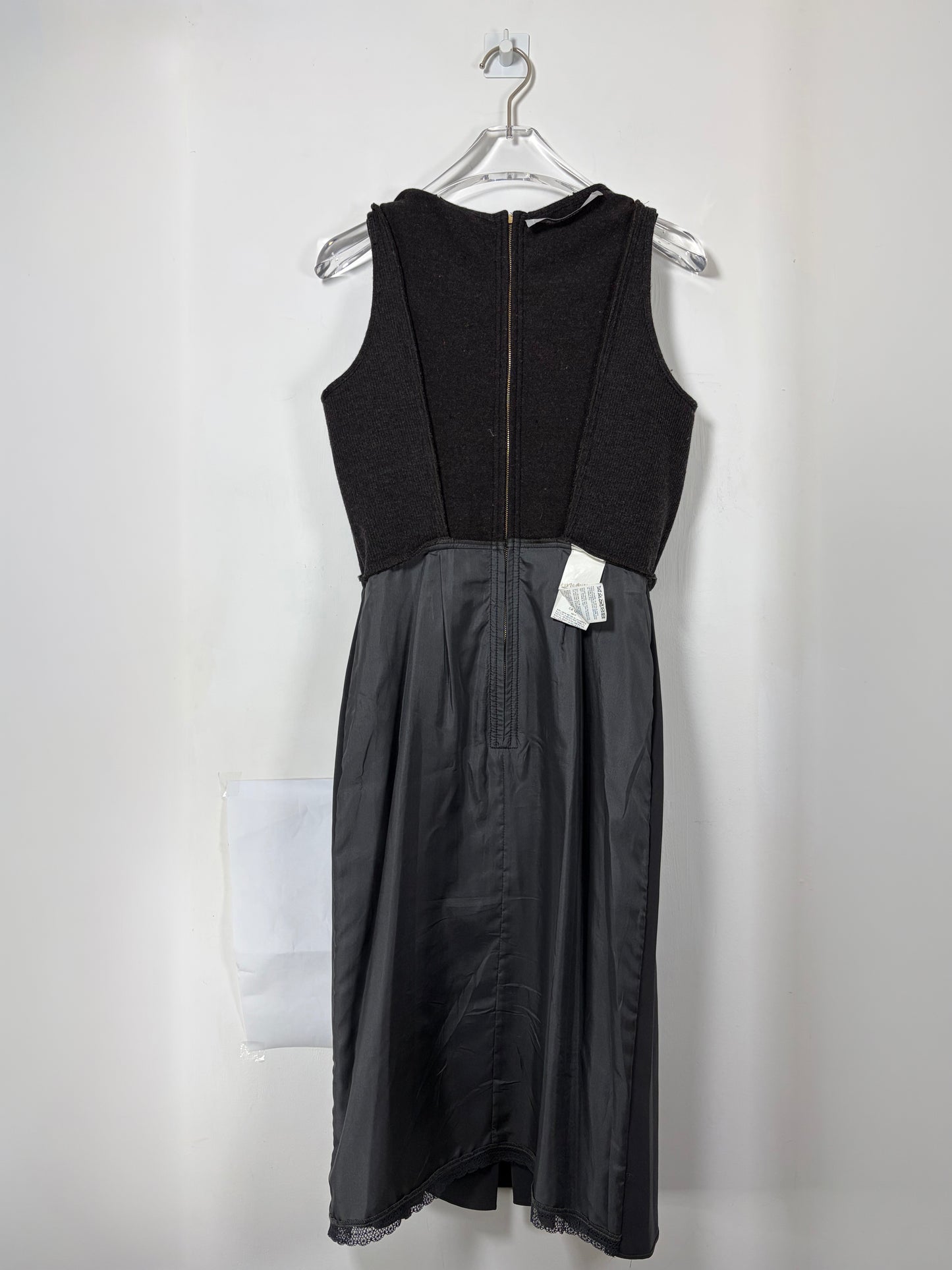Lamb Leather Detail Pleated Silk Lining Dress | Sz IT 36 ~ Small