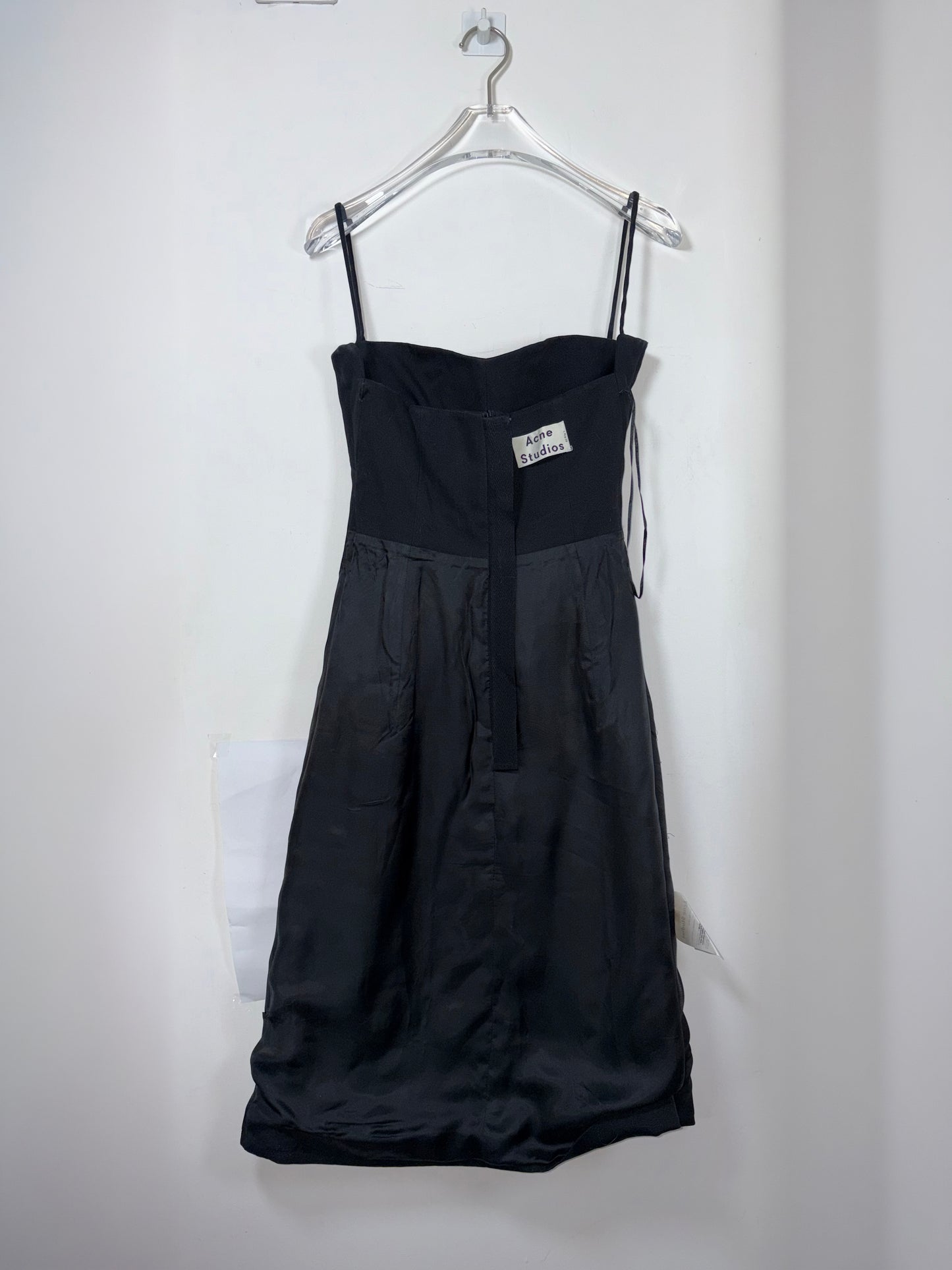 Structural Cotton Strappy A-line Black Dress | Sz EU34 ~ XXSmall