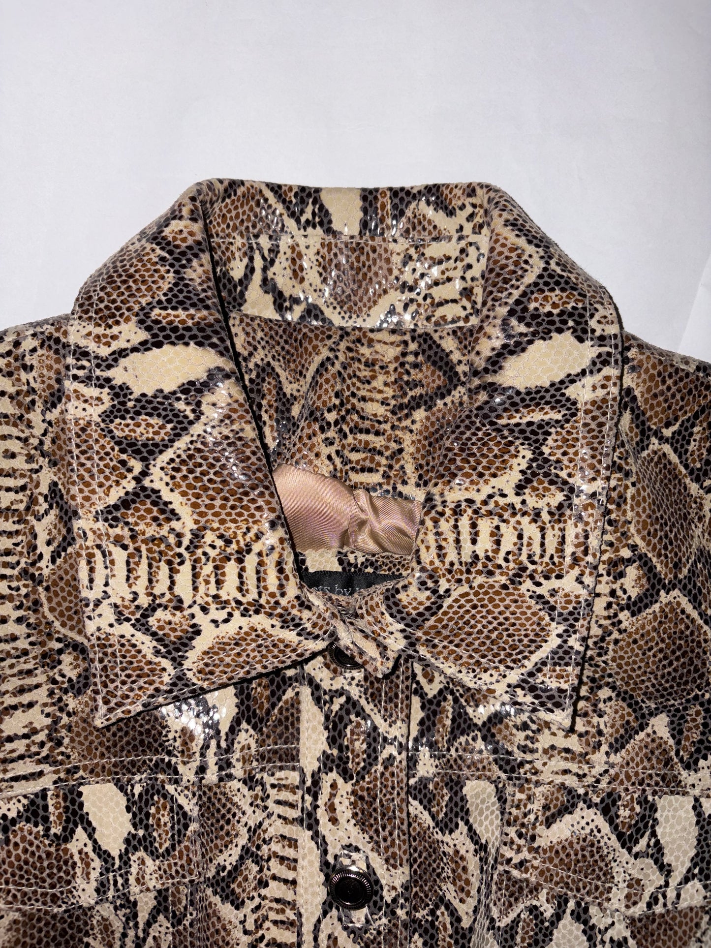 Snake Print Leather Jacket | Sz Small