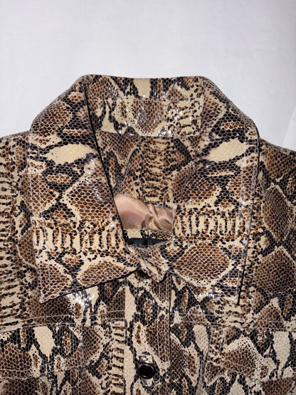 Snake Print Leather Jacket | Sz Small