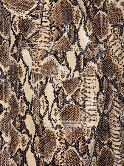 Snake Print Leather Jacket | Sz Small