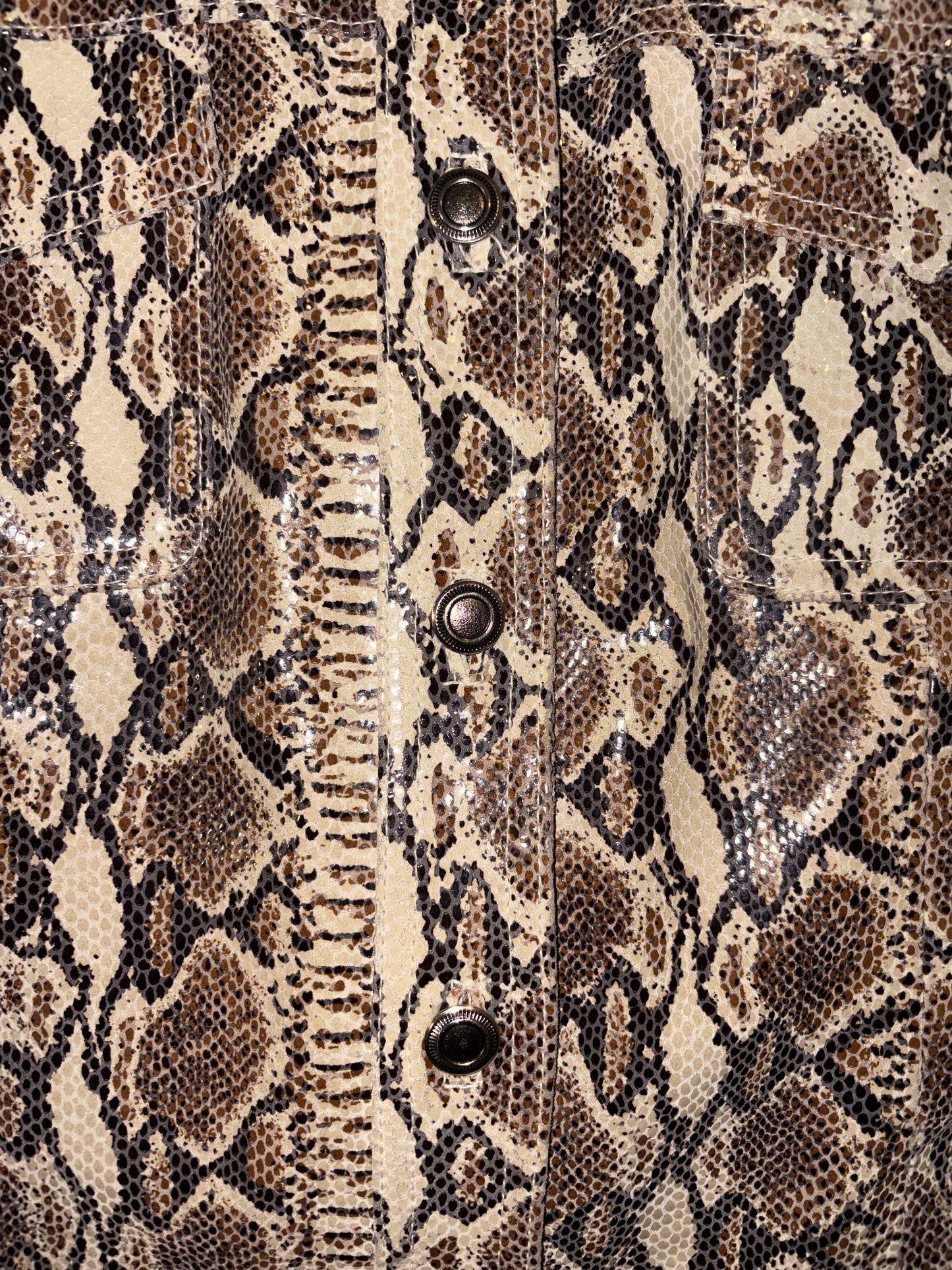Snake Print Leather Jacket | Sz Small