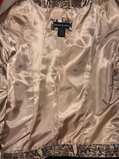 Snake Print Leather Jacket | Sz Small