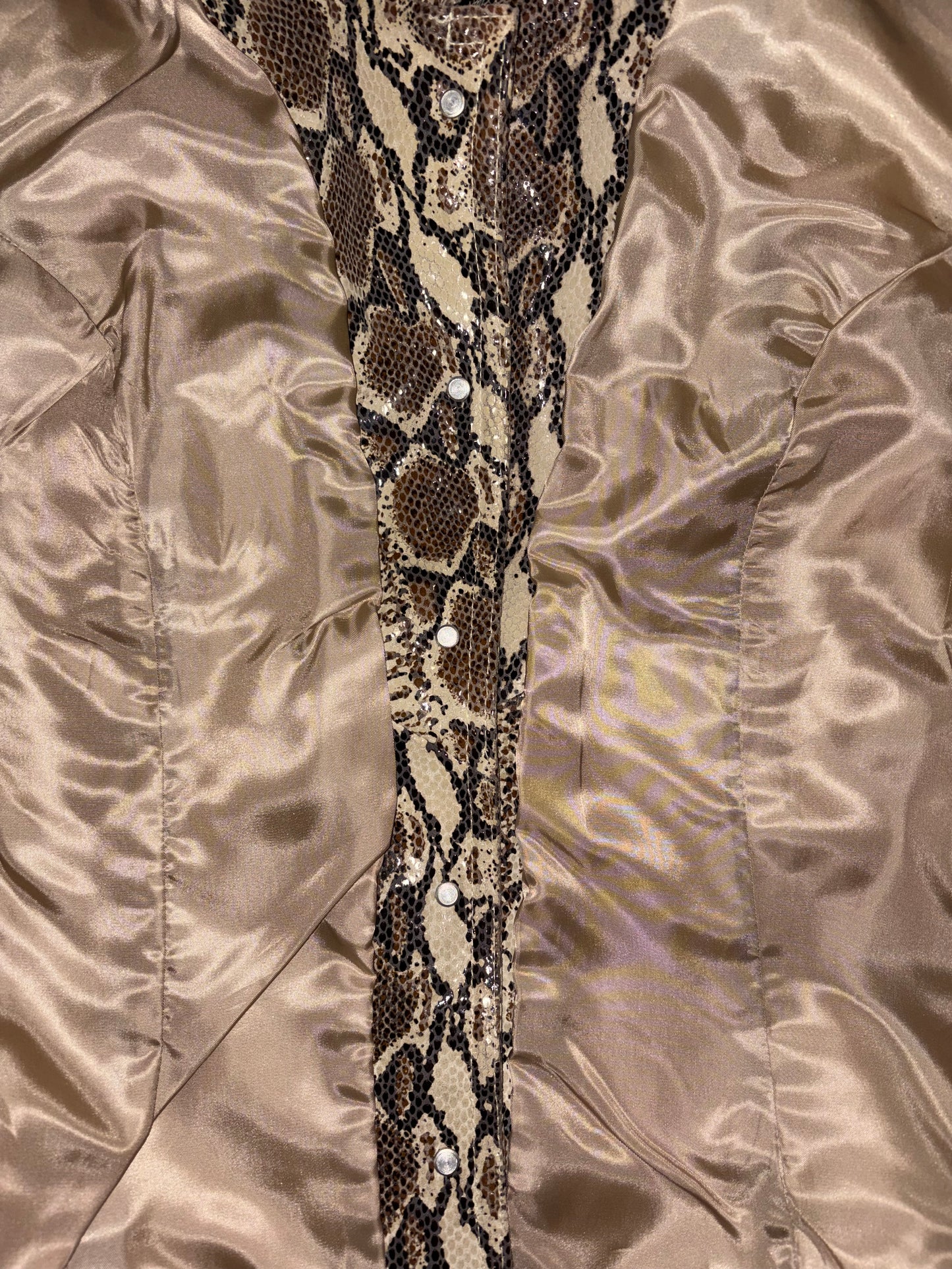 Snake Print Leather Jacket | Sz Small
