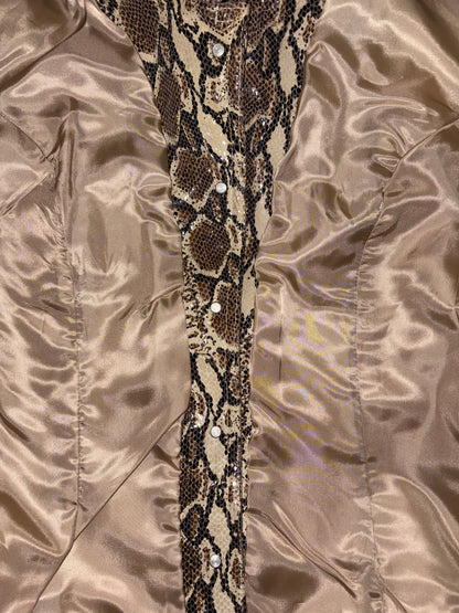 Snake Print Leather Jacket | Sz Small
