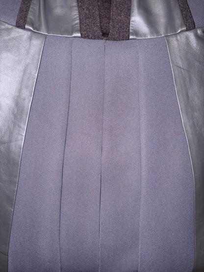 Lamb Leather Detail Pleated Silk Lining Dress | Sz IT 36 ~ Small