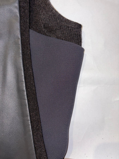 Lamb Leather Detail Pleated Silk Lining Dress | Sz IT 36 ~ Small