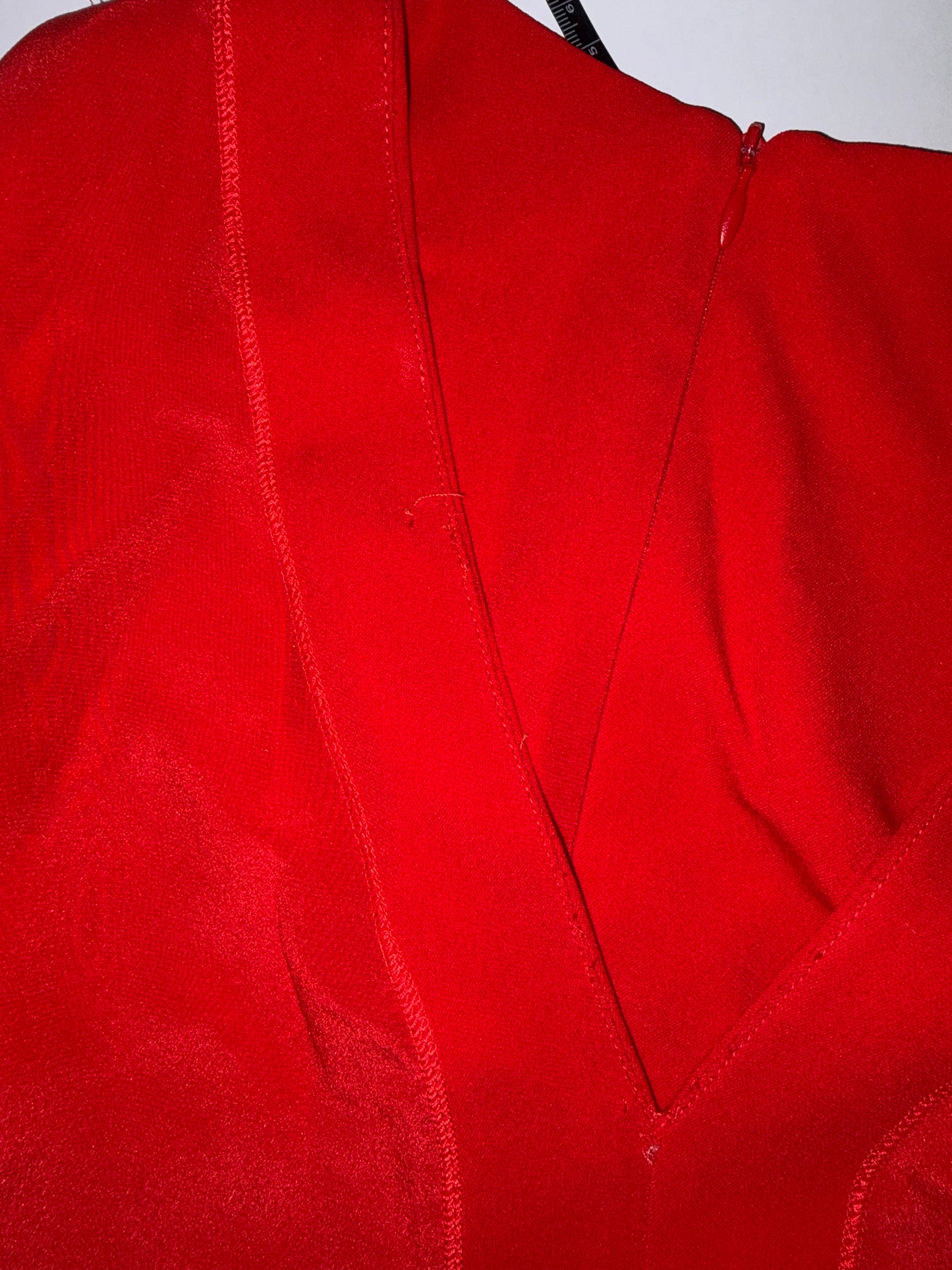 Slit Sleeves Silk Lined Belted Midi Dress Red | Sz IT 38