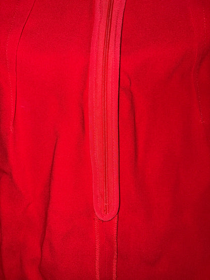 Slit Sleeves Silk Lined Belted Midi Dress Red | Sz IT 38