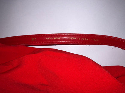 Slit Sleeves Silk Lined Belted Midi Dress Red | Sz IT 38