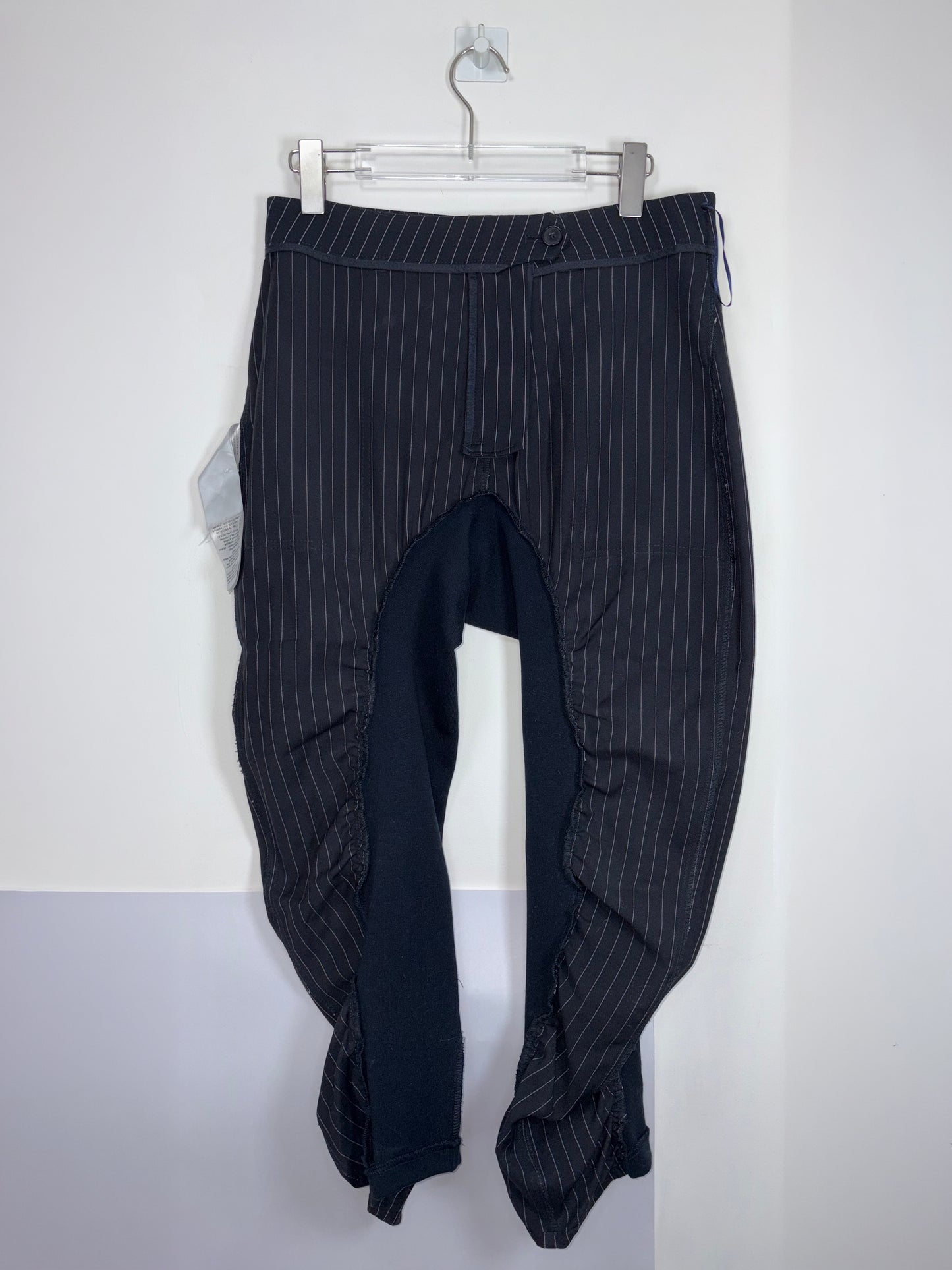 Navy Pinstriped Gathered Trousers Pants | Sz IT38 ~ Small