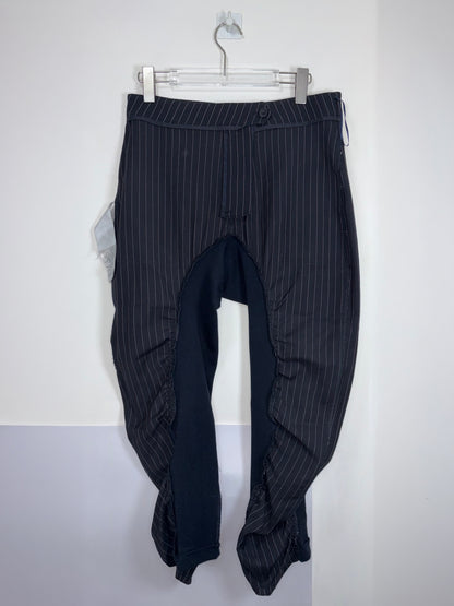 Navy Pinstriped Gathered Trousers Pants | Sz IT38 ~ Small