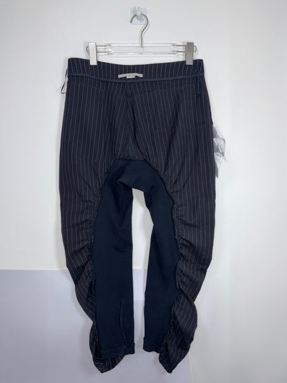 Navy Pinstriped Gathered Trousers Pants | Sz IT38 ~ Small