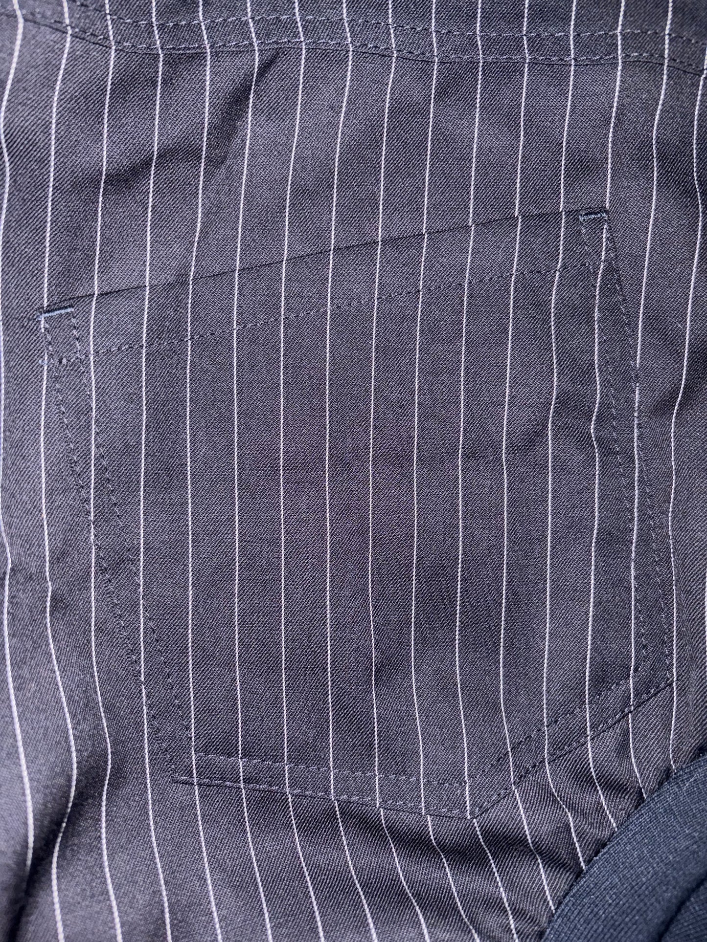 Navy Pinstriped Gathered Trousers Pants | Sz IT38 ~ Small