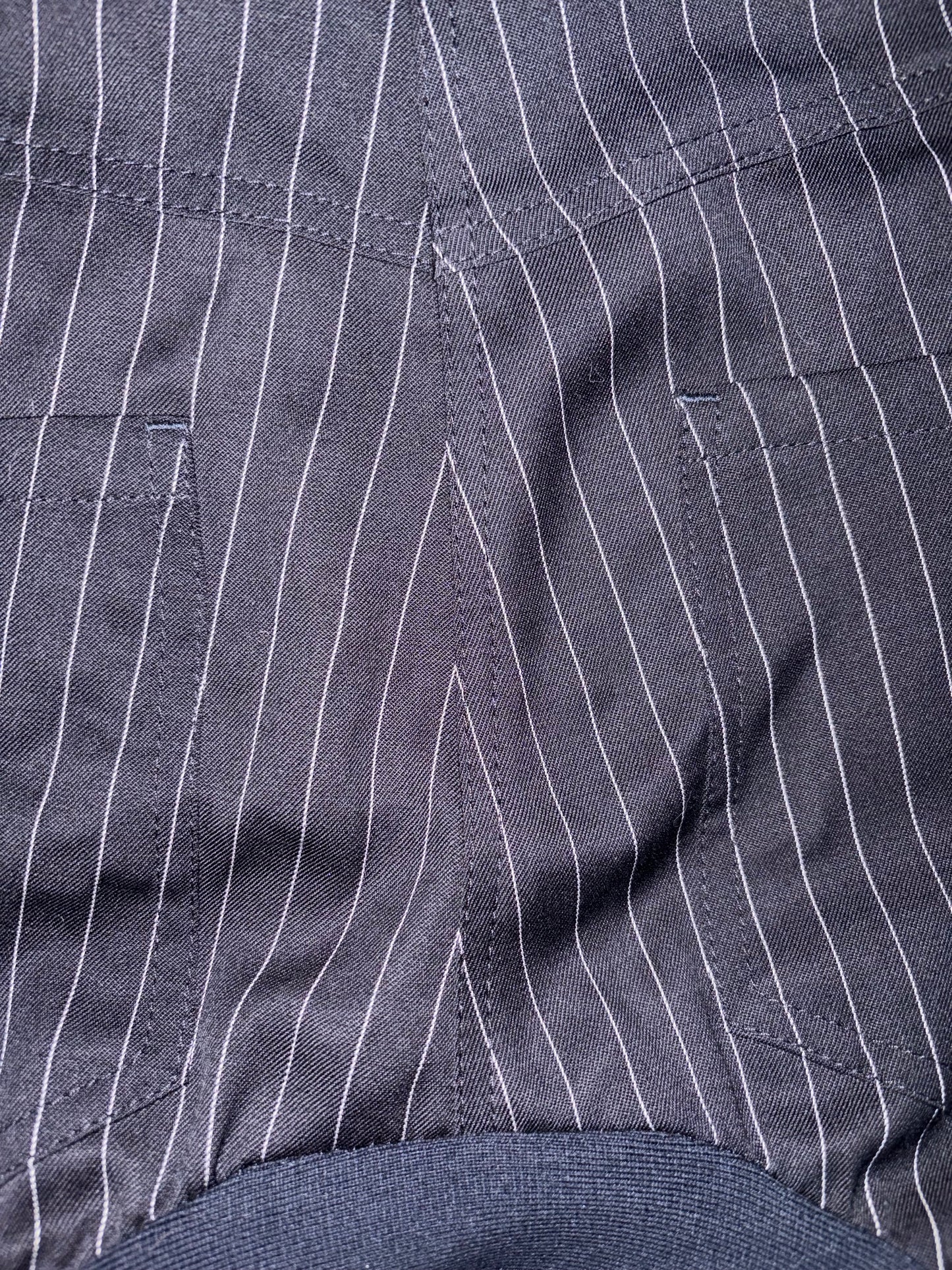 Navy Pinstriped Gathered Trousers Pants | Sz IT38 ~ Small
