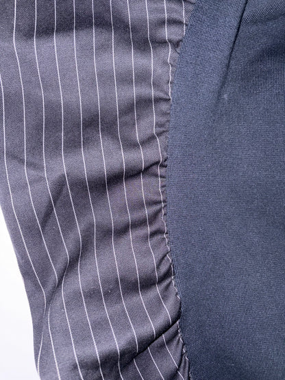 Navy Pinstriped Gathered Trousers Pants | Sz IT38 ~ Small