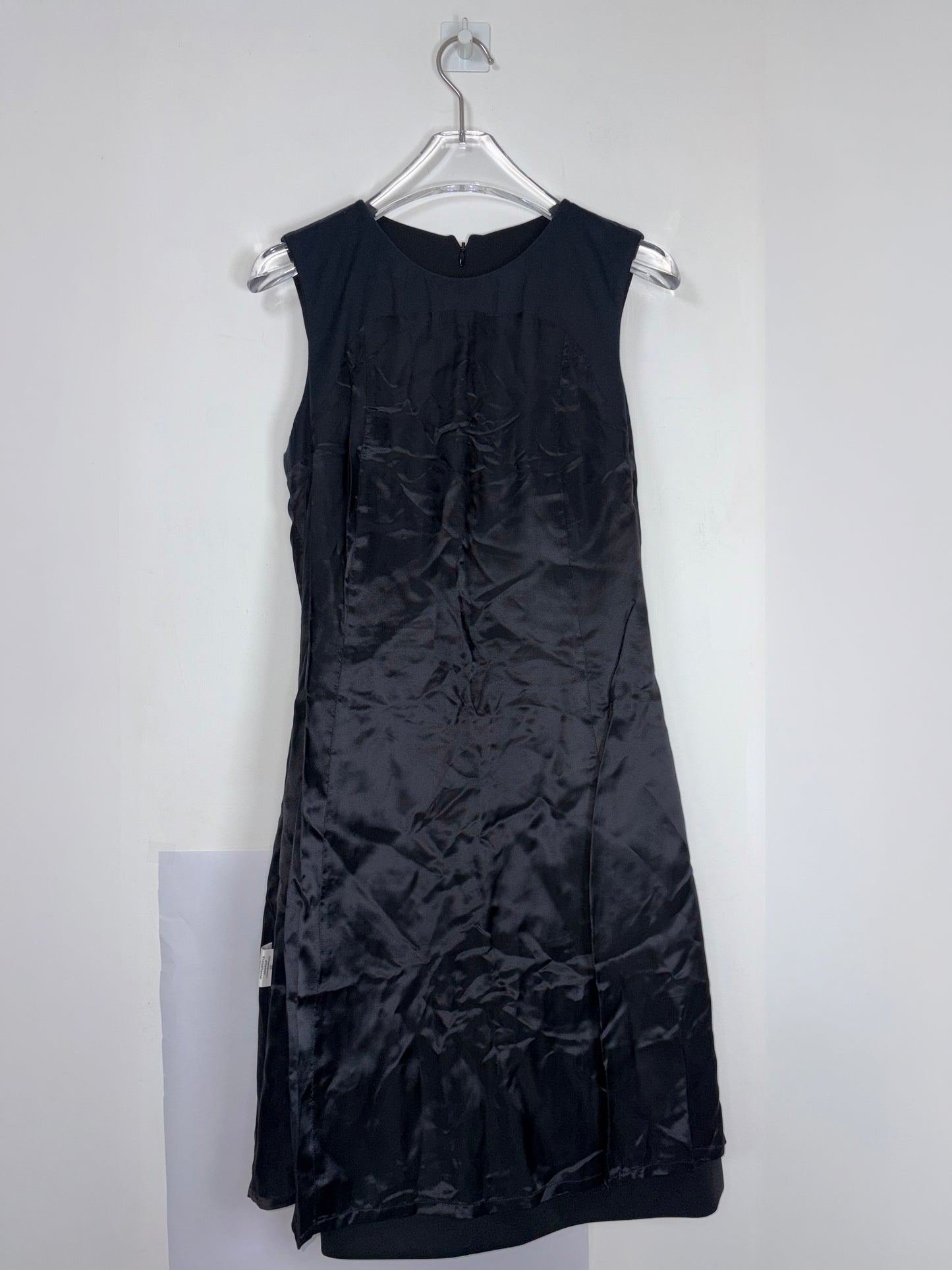 Black Sleeveless Crew Neck A-Line Dress |Sz FR 36~ Small
