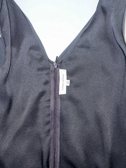 Black Sleeveless V-Neck Knee Shift Dress | Sz IT40 ~ Small