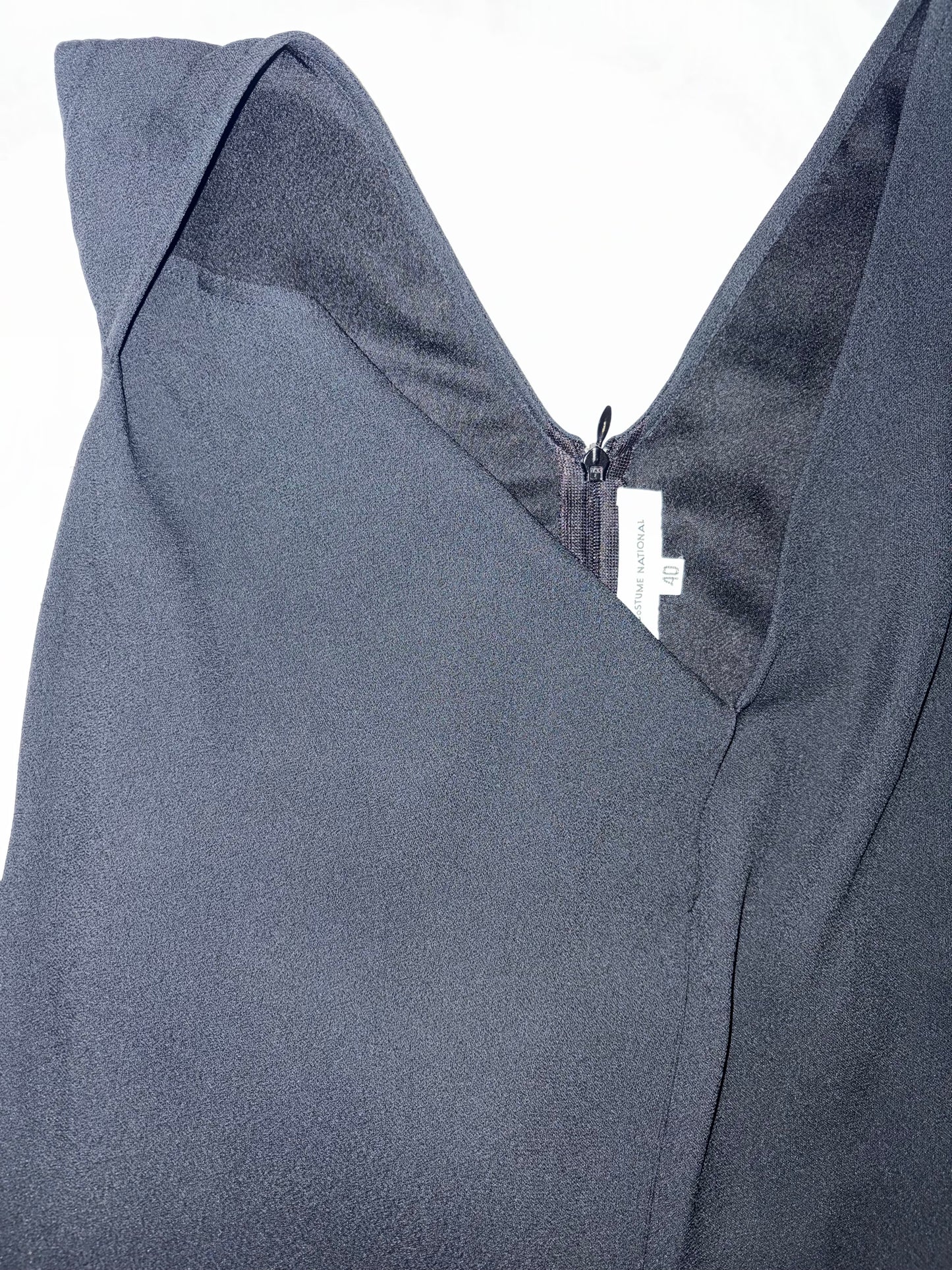 Black Sleeveless V-Neck Knee Shift Dress | Sz IT40 ~ Small