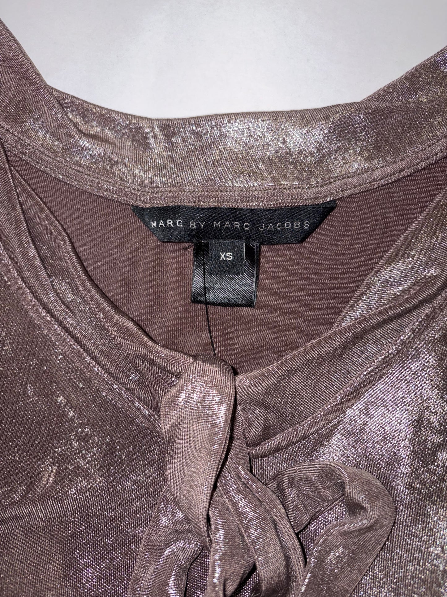 Party Metallic Silver V-Neck Mini Shift Dress | Sz XSmall