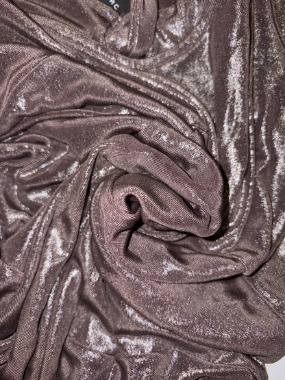 Party Metallic Silver V-Neck Mini Shift Dress | Sz XSmall