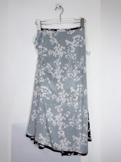 Black Floral Stretch Jersey Wrap Skirt | FR34 ~ XSmall
